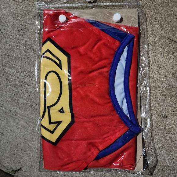 NWT DC Comics Superman Halloween Costume Cosplay Pet Dog Size Medium M Hero New - Picture 8 of 8